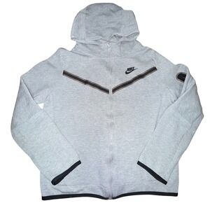 Nike Tech Fleece Hoodie XL Grey Full Zip Chevron Jacket Sportswear Streetwear